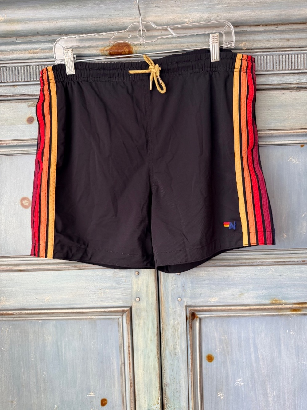 Aviator Nation Flex 5 Stripe Men's Shorts in Black Size 32